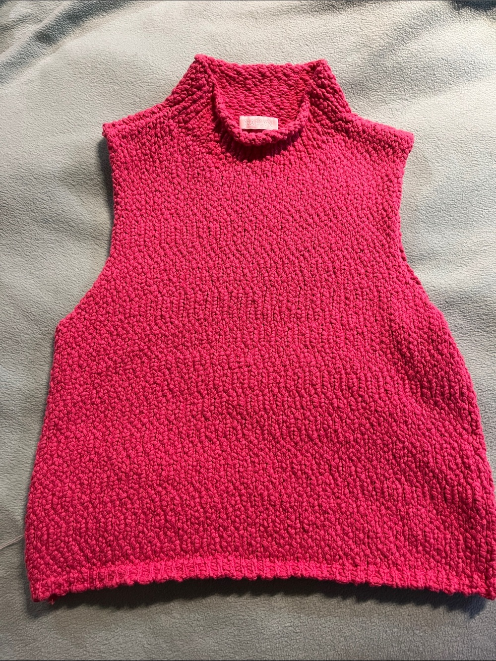 Sablyn Sleevless Cowl Neck Knit Top in Hot Pink